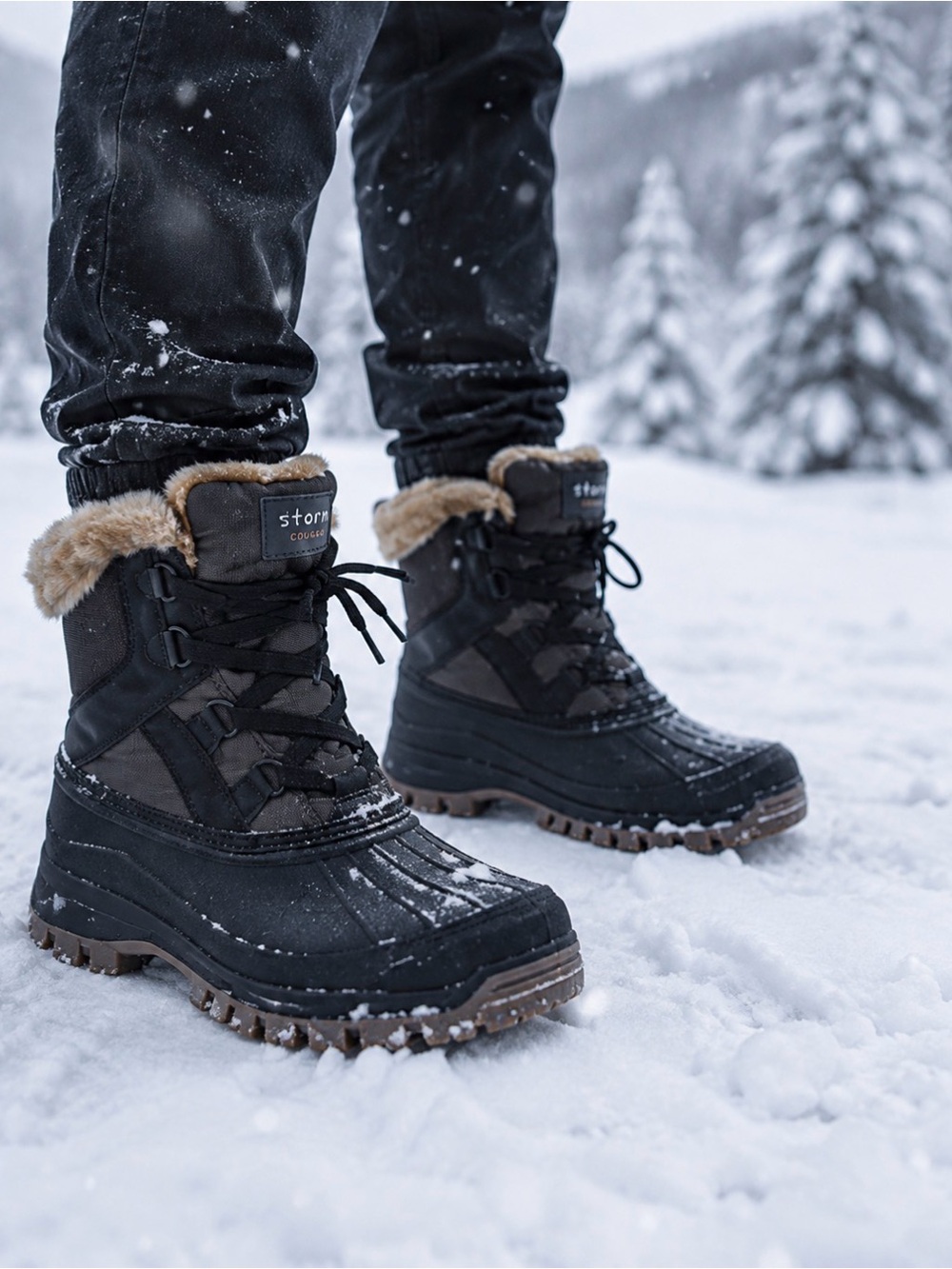 Storm Cougar Fury Waterproof Winter Boots Black Brown US 11（27.5 cm）